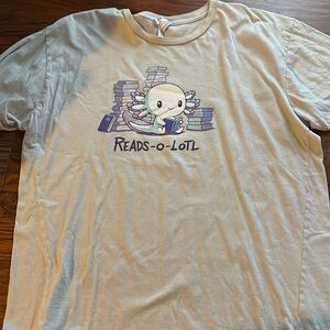 Axolotl reading books shirt XL